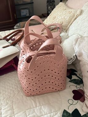 Women's Pink Laser-Cut Tote Bag